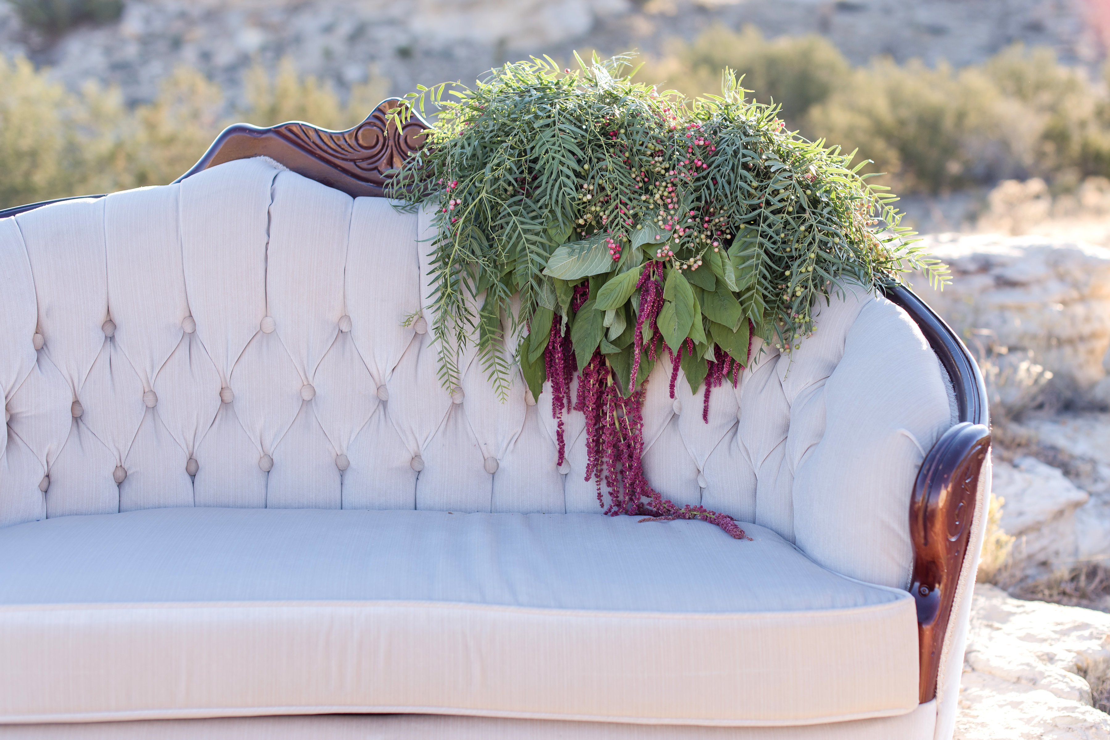 wedding planning photography styled shoot natural light outdoor elopement engagement New Mexico Albuquerque mountains Perfect Wedding Guide furniture vintage greenery home decor rental loves eat love marriage