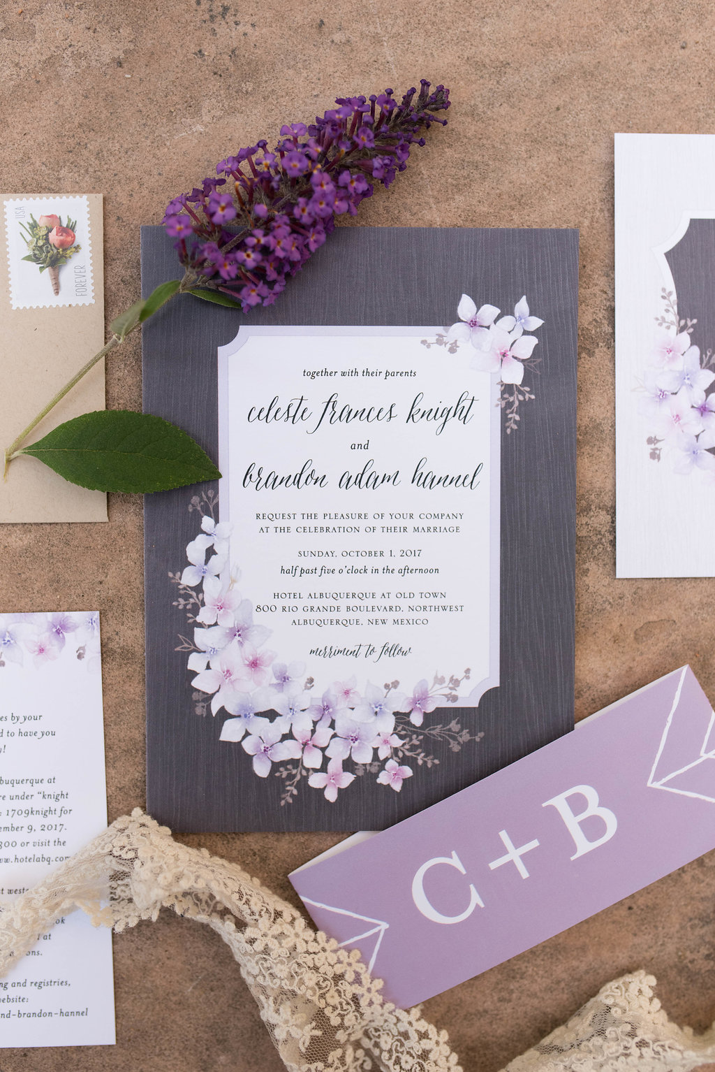Perfect Wedding Guide New Mexico Albuquerque Santa Fe planning design inspo inspiration photography local marriage love engagement ceremony wedding invitation paper hyacinth lavender floral details pretty modern traditional