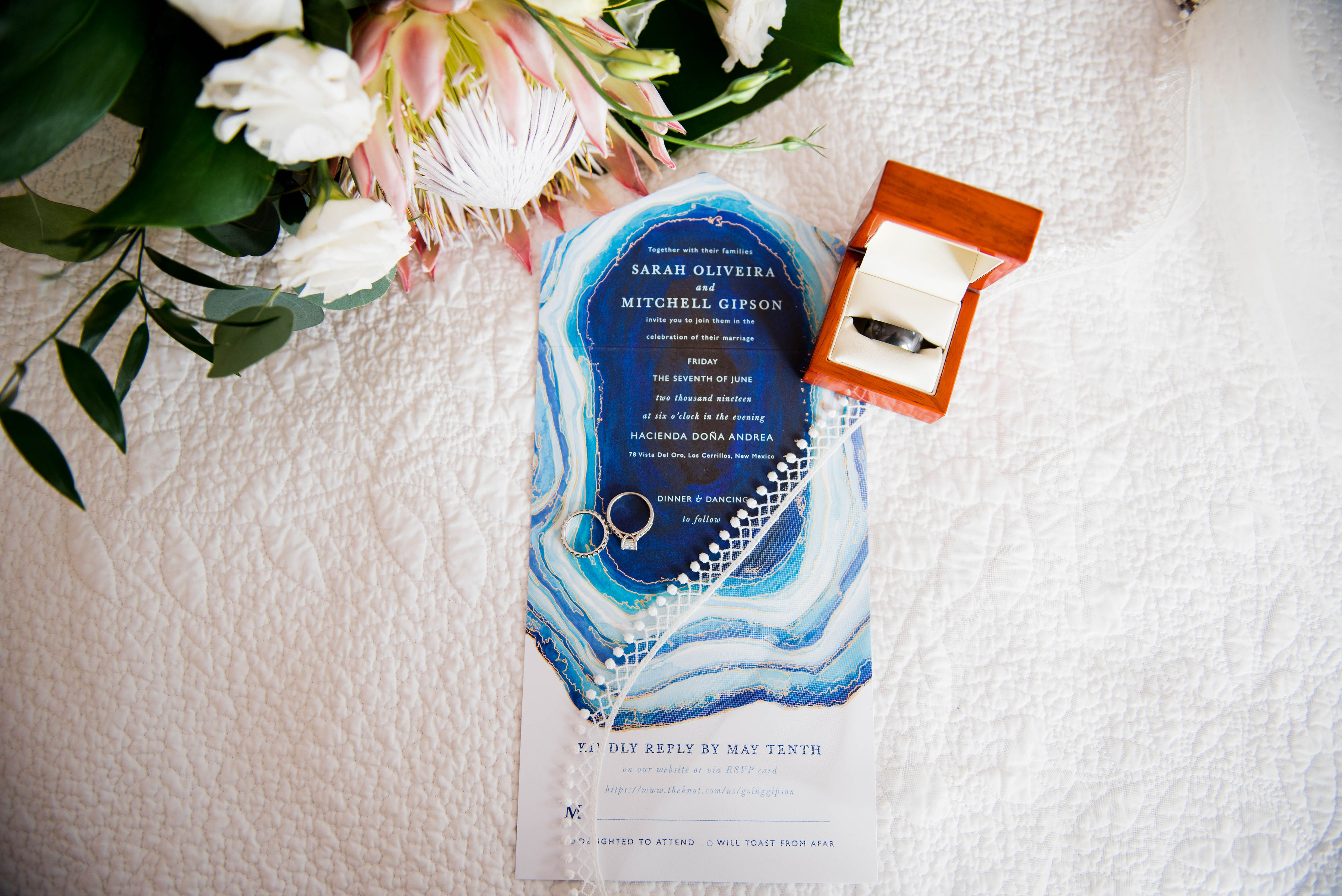 Invitation, new mexico wedding, new mexico wedding invitation, blue agate, agate wedding invitation