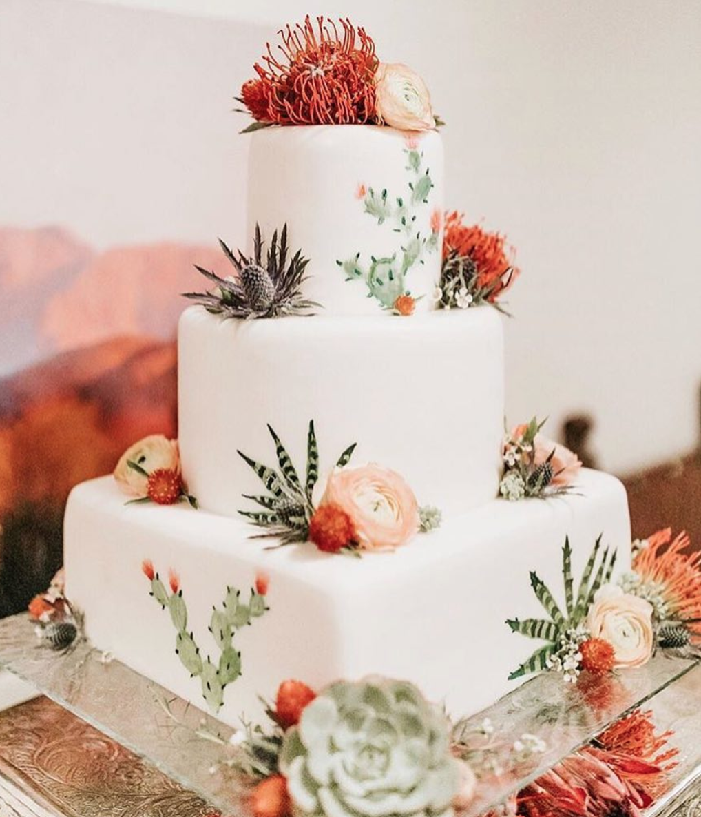 cactus cake, new mexico wedding cake, southwestern cake